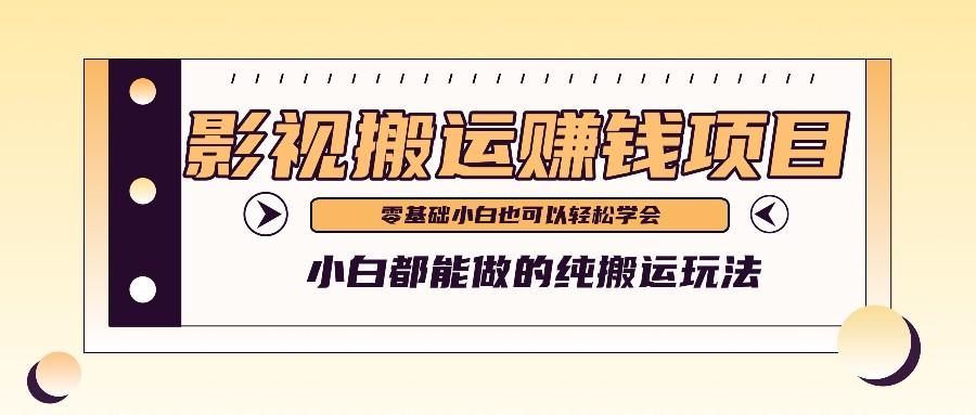 手把手教你操作影视搬运项目，小白都能做零基础也能赚钱-全有网创