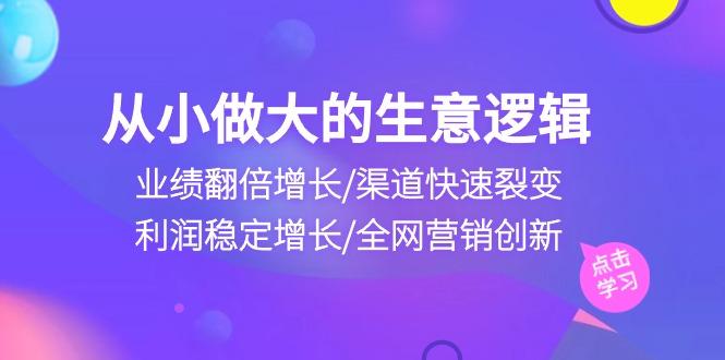 从小做大生意逻辑：业绩翻倍增长/渠道快速裂变/利润稳定增长/全网营销创新-全有网创