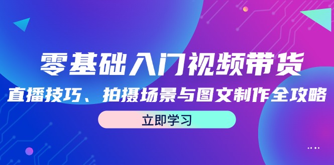 零基础入门视频带货：直播技巧、拍摄场景与图文制作全攻略-全有网创