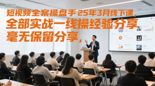 短视频全案操盘手25年3月线下课，全部实战一线操盘手经验分享，毫无保留分享，全是干货-全有网创