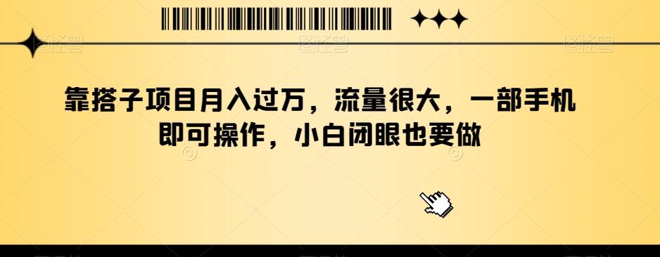 靠搭子项目月入过万，流量很大，一部手机即可操作，小白闭眼也要做-全有网创