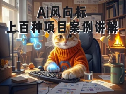 Ai风向标-附100种项目案例玩法-0基础小白到大神ai视频商业应用教学-全有网创