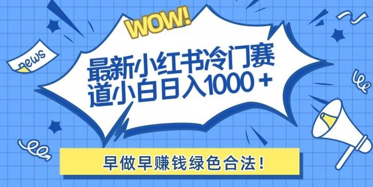 最新小红书冷门赛道日入1000+一部手机小白轻松-全有网创