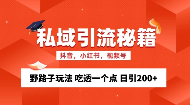 私域流量的精准化获客方法 野路子玩法 吃透一个点 日引200+ 【揭秘】-全有网创