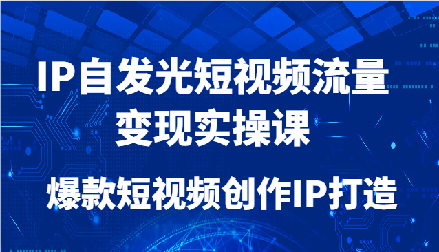IP自发光短视频流量变现实操课，爆款短视频创作IP打造-全有网创