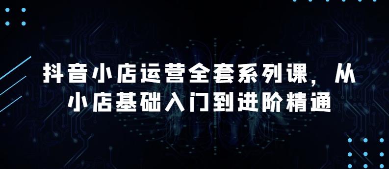 抖音小店运营全套系列课，全新升级，从小店基础入门到进阶精通，系统掌握月销百万小店的核心秘密-全有网创