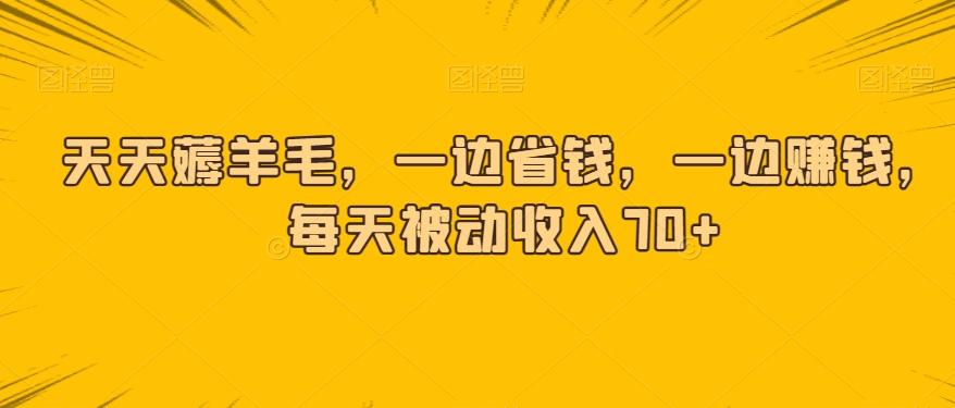 天天薅羊毛，一边省钱，一边赚钱，每天被动收入70+-全有网创