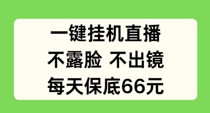 一键挂JI直播，不露脸不出境，每天保底66元【揭秘】-全有网创