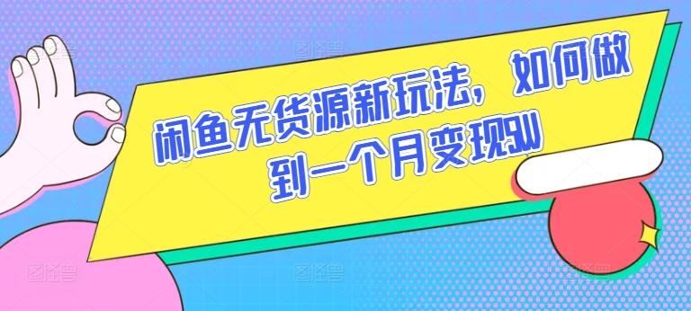 闲鱼无货源新玩法，如何做到一个月变现5W【揭秘】-全有网创