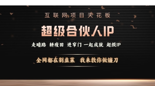互联网项目天花板，超级合伙人IP，全网都在割韭菜，我来教你做镰刀【仅揭秘】-全有网创