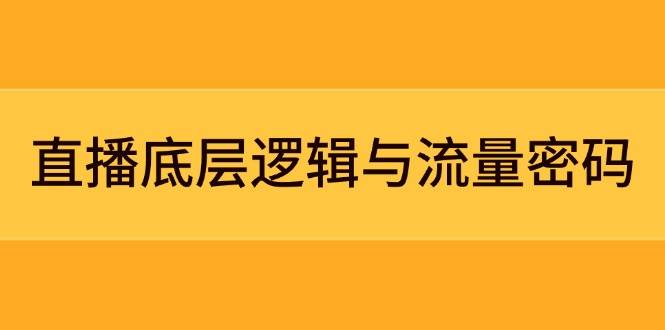 直播底层逻辑与流量密码：定位模型+案例拆解，急速流承接与数据优化全攻略-全有网创