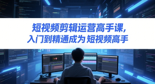 短视频剪辑运营高手课，入门到精通成为短视频高手-全有网创